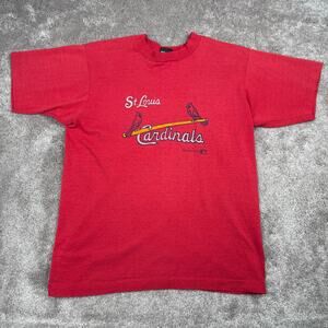 Vtg 1991 St Louis Cardinals Red Single Stitch Baseball T-Shirt Size M MLB Screen
